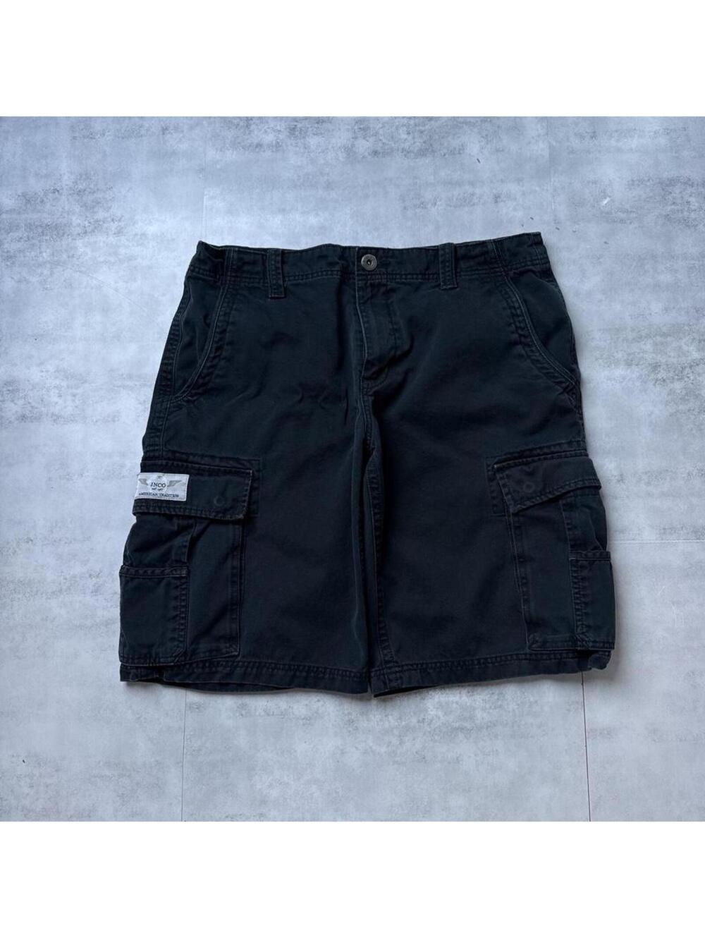 Y2K JNCO Cargo 00s Baggy Skater Black Shorts